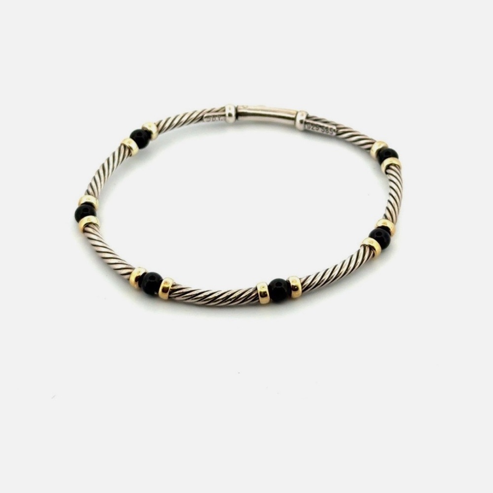 David Yurman Silver and Gold Cable Bracelet